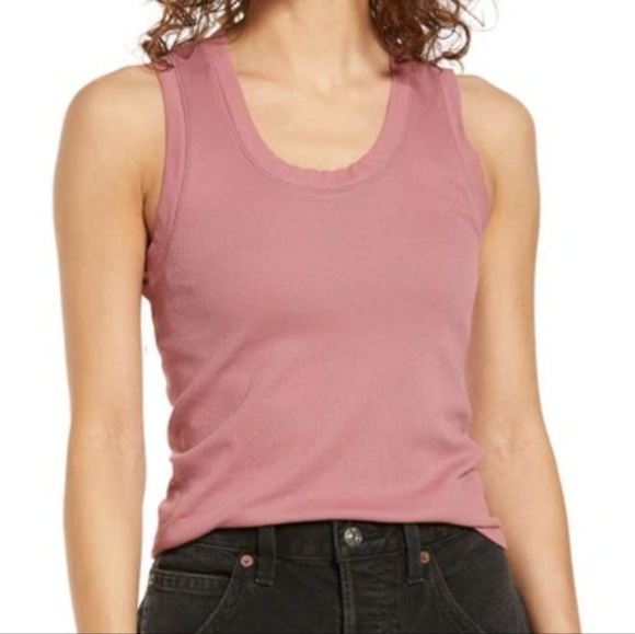 Free People U Neck Tank Pale Pink Size L - Picture 6 of 8